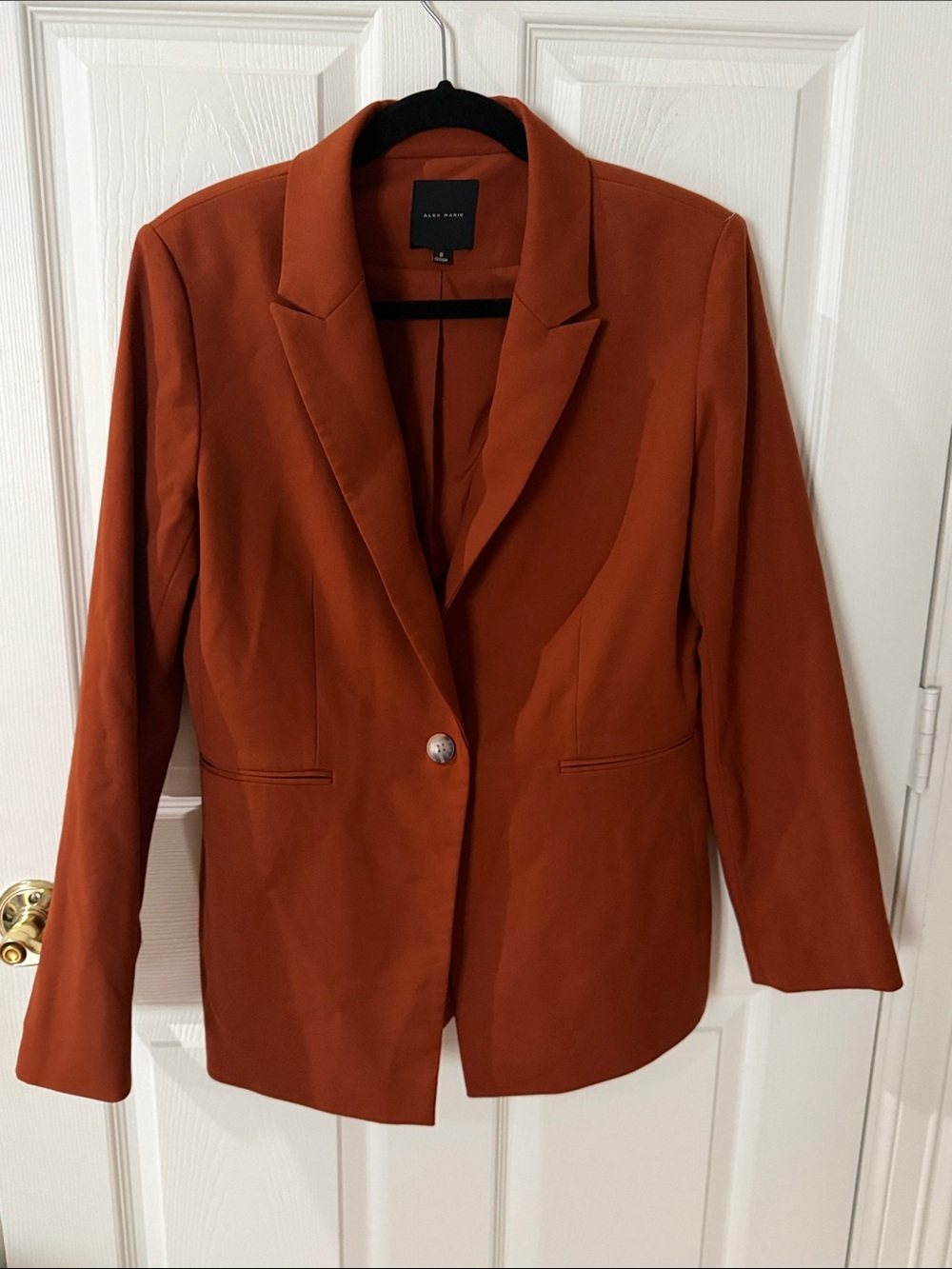 Alex Marie Rust-Orange Single-Button Blazer size 8